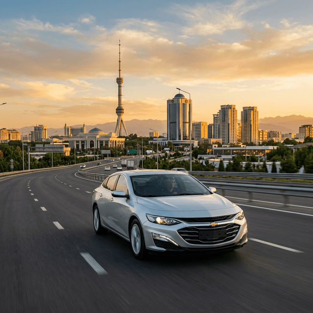 Chevrolet Malibu driving in Tashkent, Uzbekistan