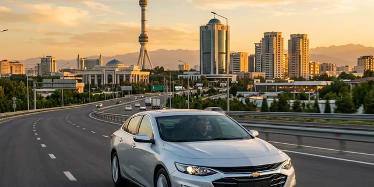 Chevrolet Malibu driving in Tashkent, Uzbekistan